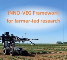 Image shows the front cover of the framework document. A photo of a tractor equipped with crop sensing equipment and the title text is shown.